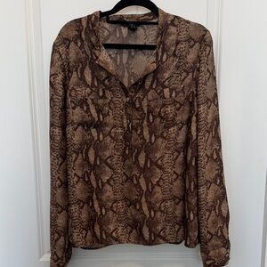 H&M Brown Snake Pattern Blouse